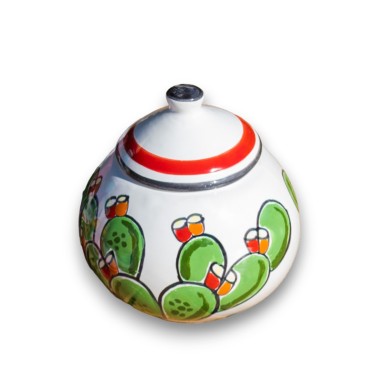 Zuccheriera contenitore spezie con coperchio artigianale Fichi d'india ceramiche de simone Zuccheriera contenitore spezie con coperchio artigianale Fichi d'india ceramiche de simone